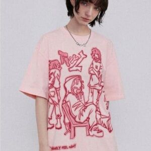 SHEIN “We Vaguely Feel Many” Graphic Cartoon Tee – Size M